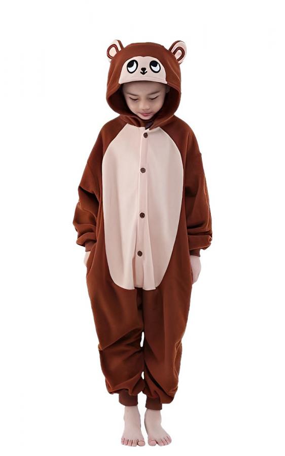 KCM Kid Onesie Monkey - Children's Animal Costume Pajamas
