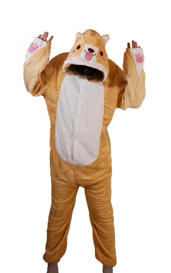 KCM Brown Dog Onesie - Adult Animal Costume Pajamas