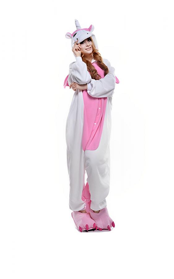 KCM Onesie Pink Unicorn - Adult Unisex Animal Costume Pajamas